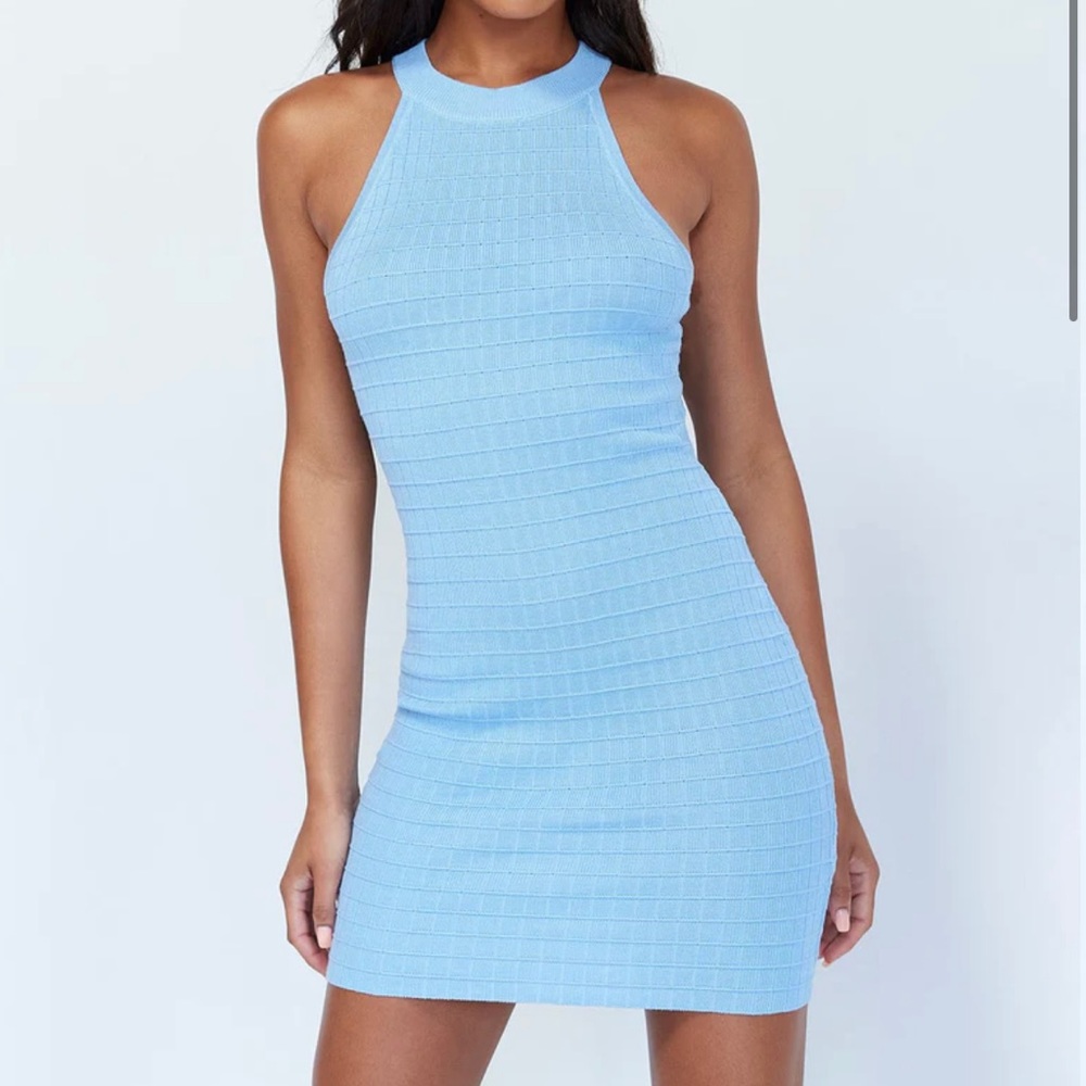 Princess Polly Daphne blue halter mini cocktail dress size Medium large